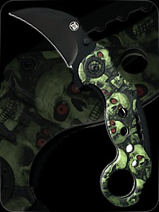 Karambitmesser "GreenSkull"