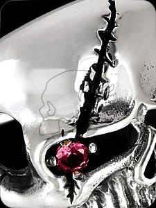 Ring "RedEyedSkull" (925er Silber)