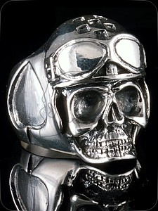 Skull Ring "Caf�Skull" (925er Silber)